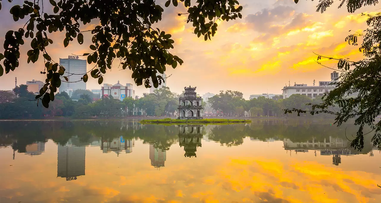 Turtle Tower - a ancient tower at the middle of Hoan Kiem Lake