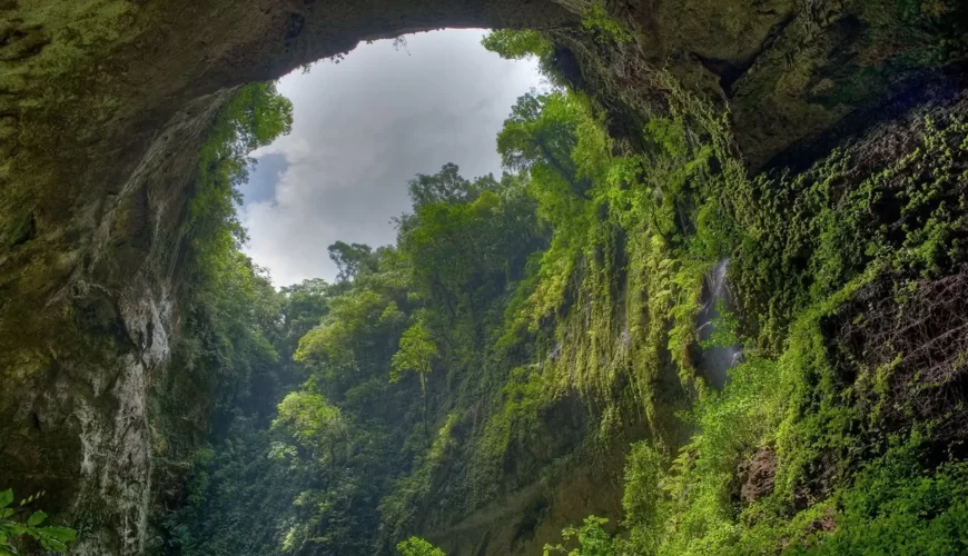 Amazing doline in the cave